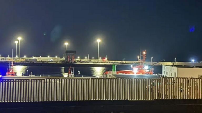 Imagen de archivo de otra llegada de patera a Puerto Naos por la noche.
