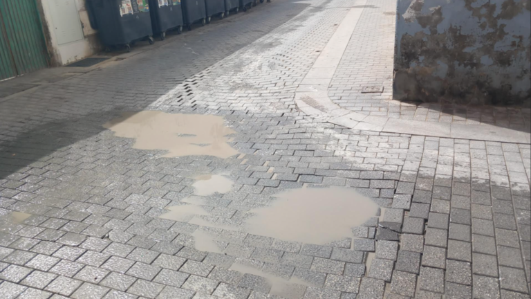 Aguas fecales en las inmediaciones del Charco de San Gin&eacute;s.