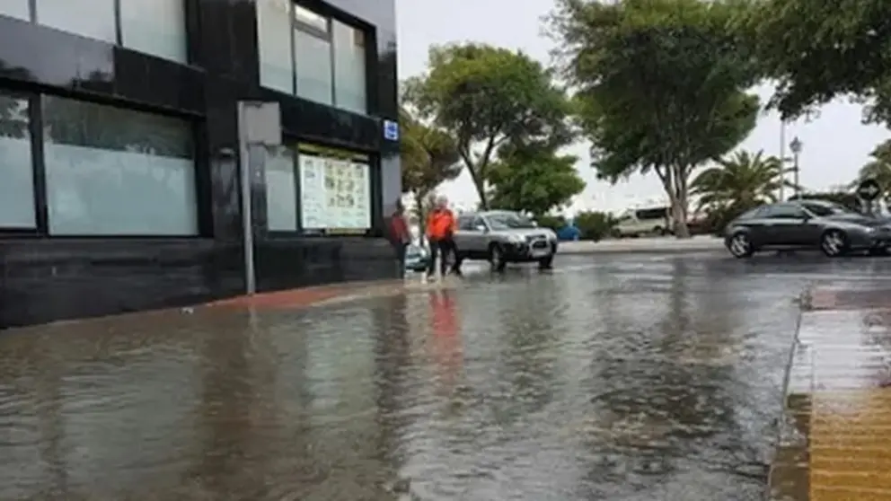 Imagen de archivo de lluvias caídas en Arrecife. 