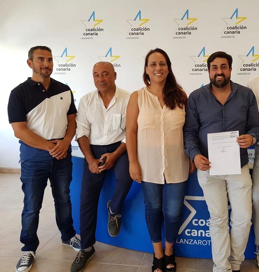 Los cuatro concejales de CC en el Ayuntamiento de San Bartolomé.