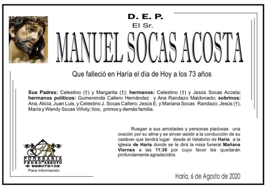 D.E.P. Manuel Socas Acosta