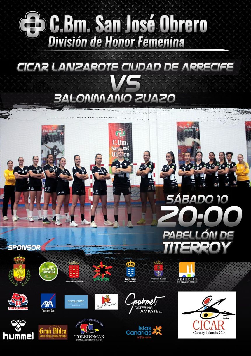 Cartel. CICAR Lanzarote Ciudad de Arrecife vs BM Zuazo (1)