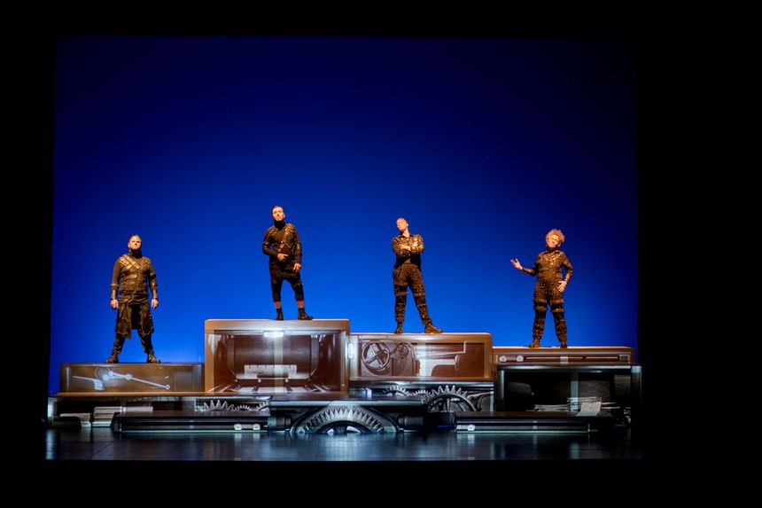 Los actores en un instante de la obra El crimen de la calle Fuencarral