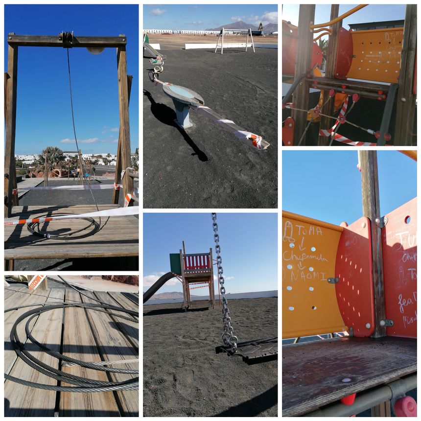 Parque infantil en mal estado (Imánes de Cs)