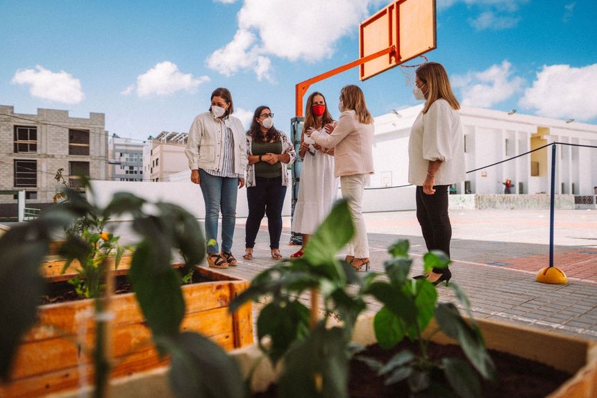 Arrecife felicita al colegio Nieves Toledo y Benito Méndez por sus premios en los Huertos Escolares de Canarias. Visita al colegio Nieves Toledo