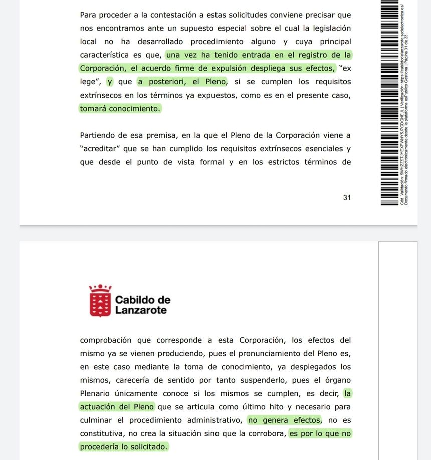 Informe Secretaría Página 31 y 33