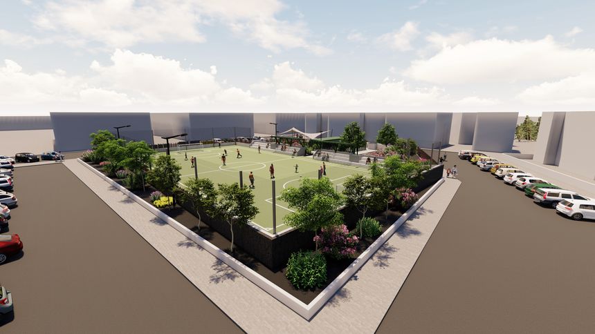 Proyecto cancha del centro de Playa Blanca