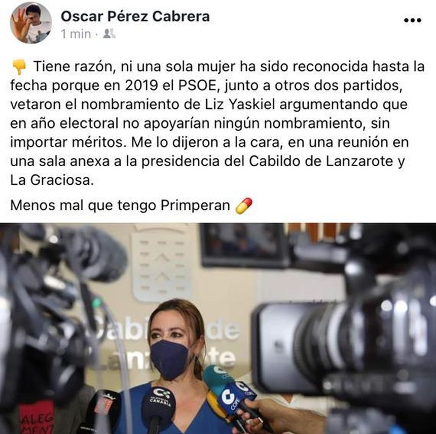 Mensaje que colgó en las redes sociales el ex consejero de Cultura