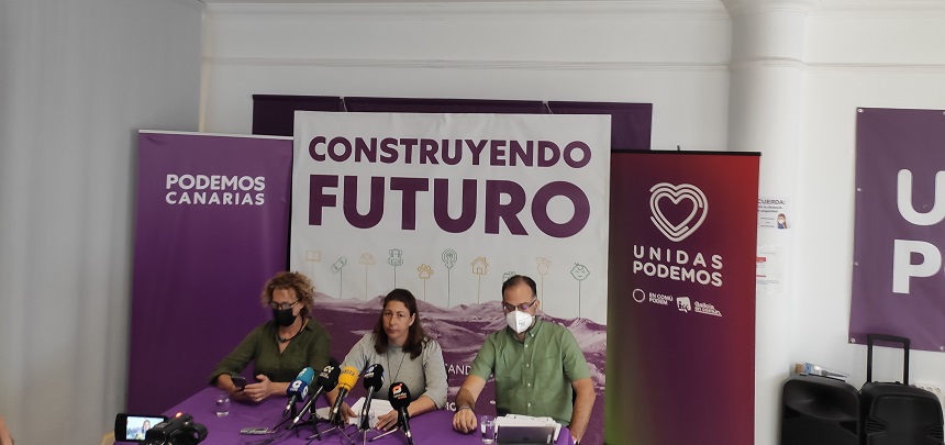 Comparecencia de los componentes de Podemos en el Cabildo analizando los 100 primeros días en el gobierno insular.