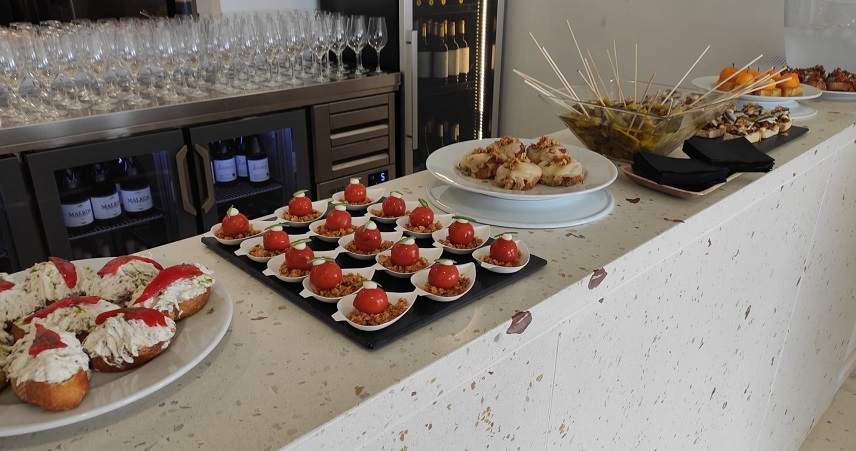 Diferentes ejemplos de enyesques y pintxos que pudieron degustar los asistentes al evento.