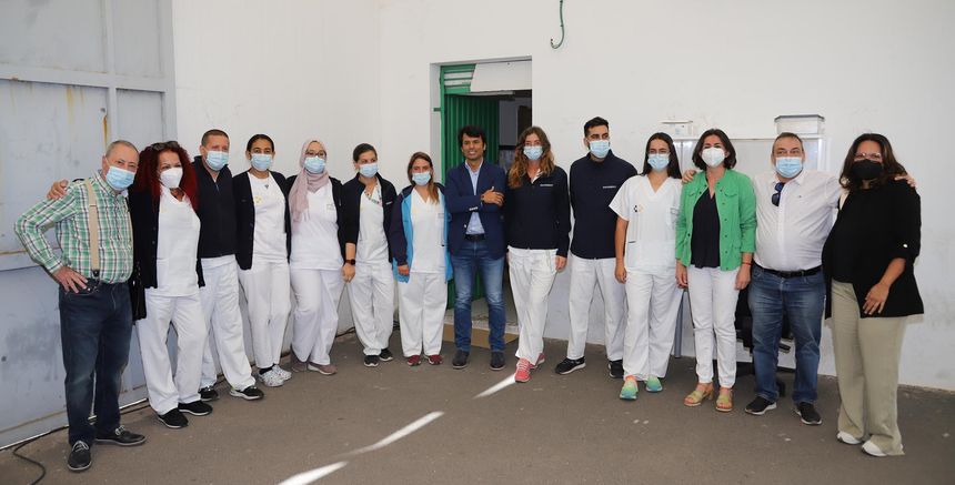 Imagen de la reunión que hicieron este jueves con los sanitarios y los responsables del Cabildo.