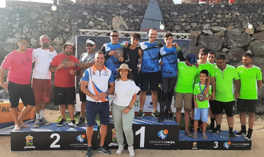 Podio de la Copa Vela Latina del Sur compuesto por El Tritón, El Archipiélago Chinijo y el Guayre.