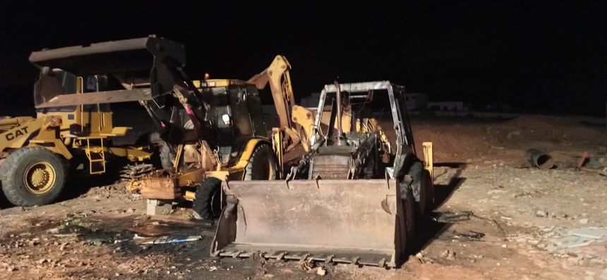 Estado en el que quedaron las excavadoras