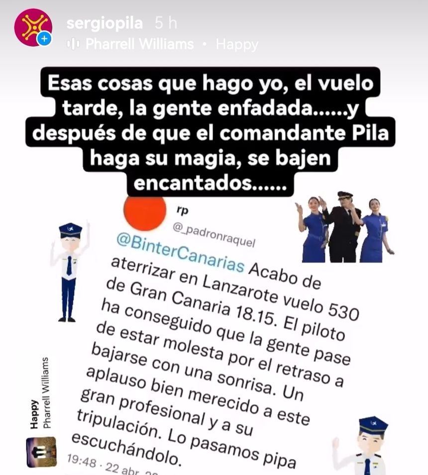 Pantallazo de uno de los mensajes que le dejan al comandante