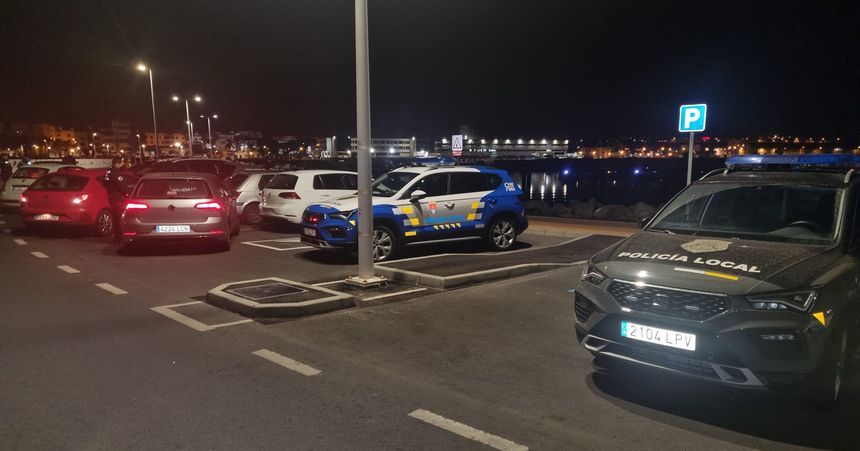 Imagen de otra de las actuaciones de la Policía Local de Arrecife en la zona.