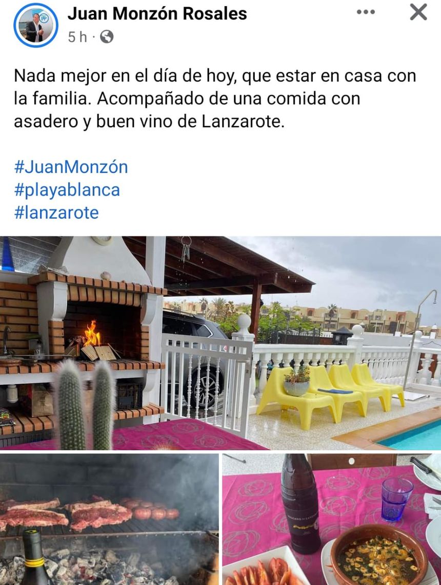 Mensaje que difundió Monzón durante la jornada de lluvias.