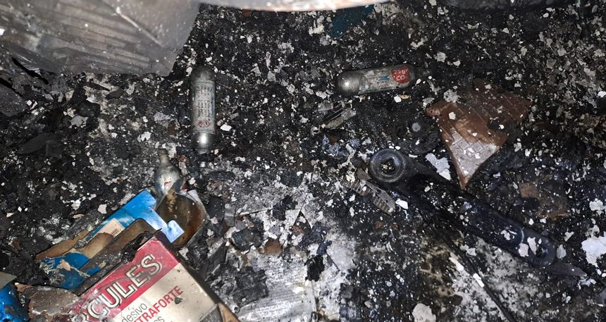 Imagen de los restos del incendio
