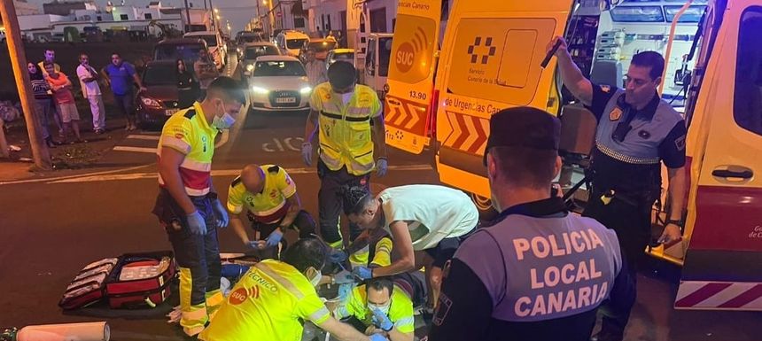 Imagen de la Policía Local de Arrecife del momento del accidente