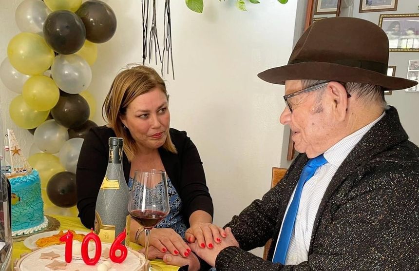 Astrid Pérez y Juan Machín este año el día de su cumpleaños.