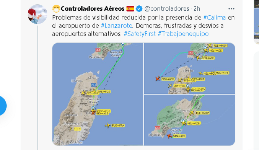 Imagen de las redes de los controladores aéreos españoles.