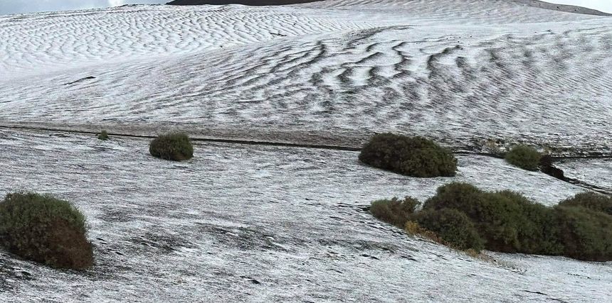 Zona de La Geria que parece nevada