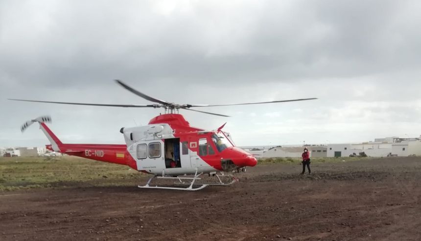 Llegada del helicóptero