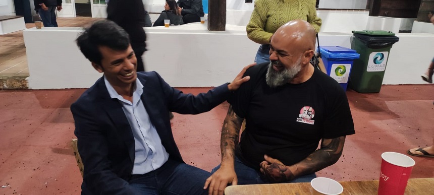 Laureano Álvarez con Marcos Bergaz.