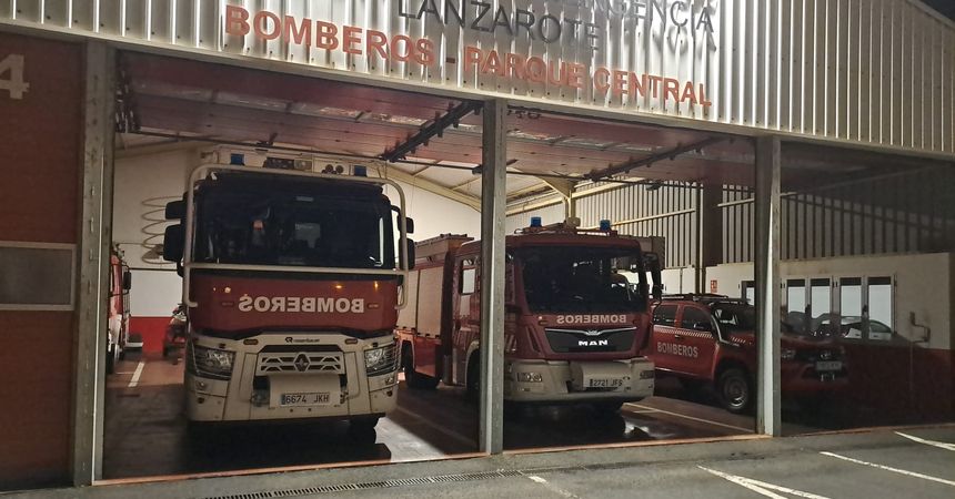 Imagen del parque central de los bomberos de Lanzarote