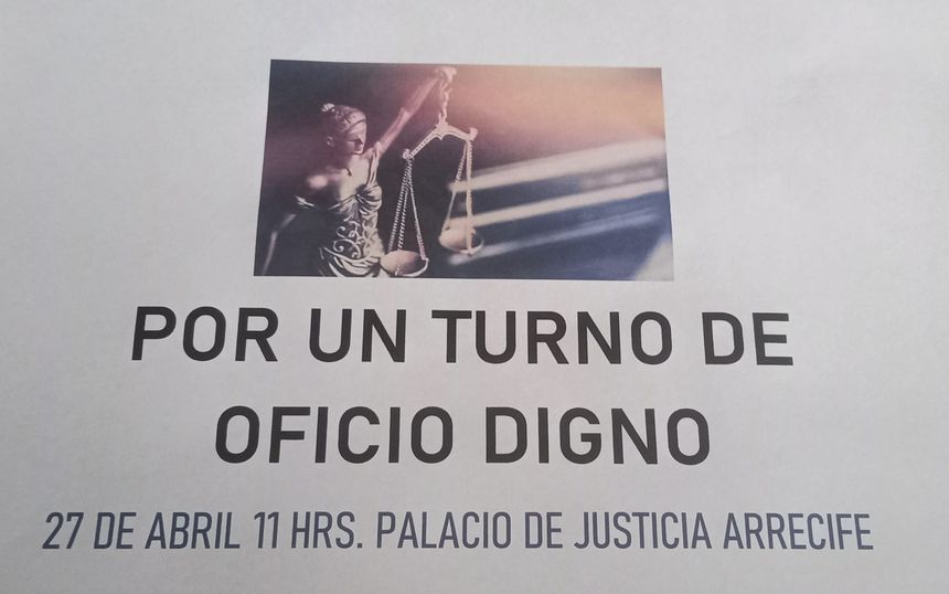 Cartel que utilizan los abogados convocantes para que se animen otros compañeros a estar en la concentración de este jueves.
