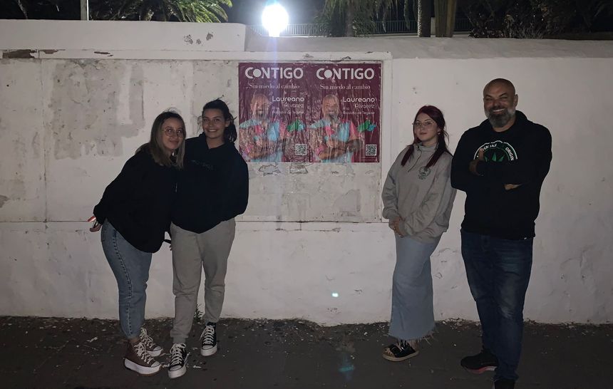 Laureano Álvarez y parte de su equipo este jueves.