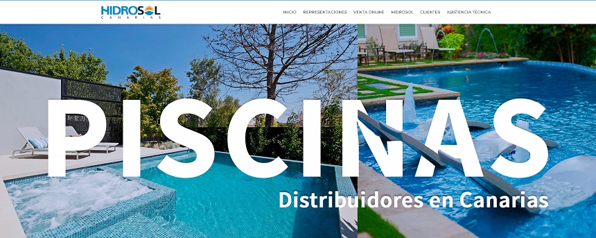 Hidrosol tiene una moderna página web, hidrosolcanarias.com, en la que se puede ver el amplio catálogo que ofrece a sus clientes.