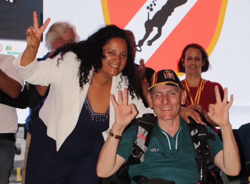 Águeda Cedrés junto a Ismael, premio especial mejor deportista