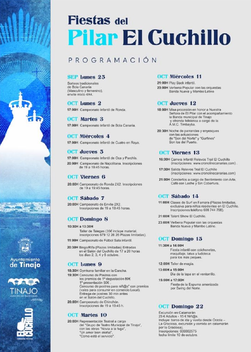 Imagen del cartel de las fiestas con toda la programación.