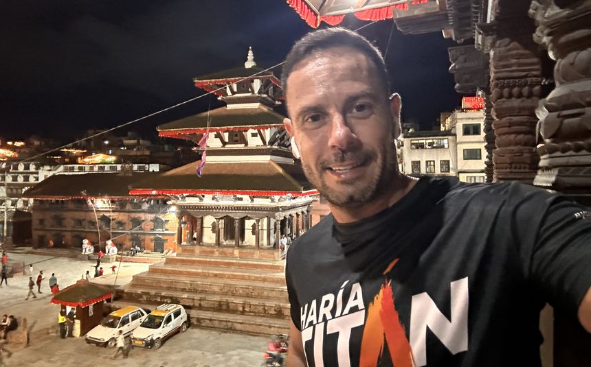 Joel Delgado en Kadmandú.