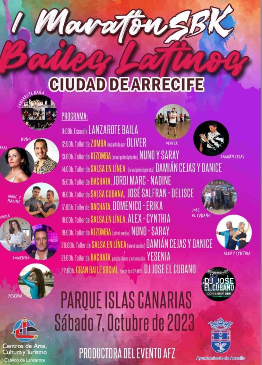 Cartel del I Maratón Bailes Latinos Ciudad de Arrecife (3)