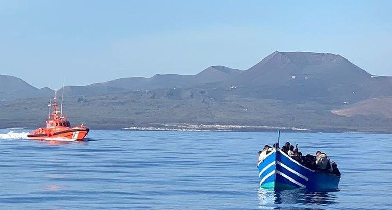 Imagen de archivo de la llegada de otra patera a Lanzarote