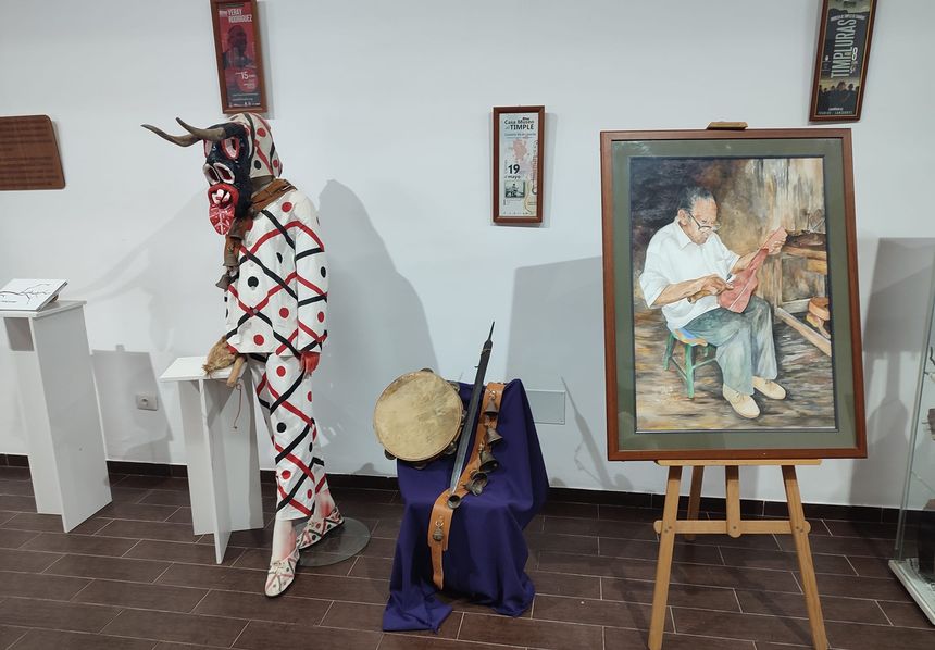 Imagen de la exposición en la parte correspondiente a Lanzarote