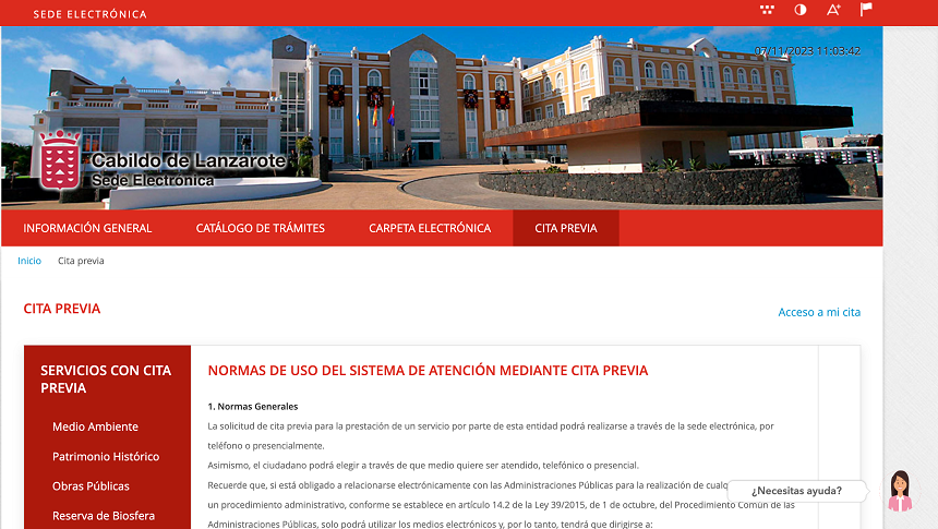 SEDE ELECTRÓNICA CABILDO LANZAROTE