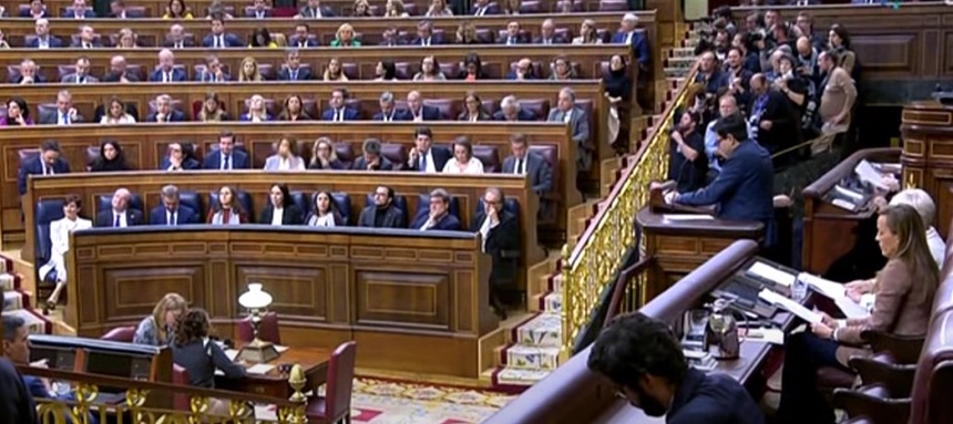 Imagen del hemiciclo en el momento de la votación.