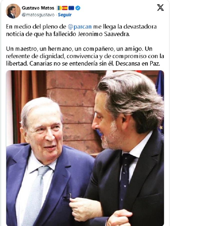Hermosa fotografía de uno de los últimos actos públicos en los que participó Saavedra del brazo de Gustavo Matos.