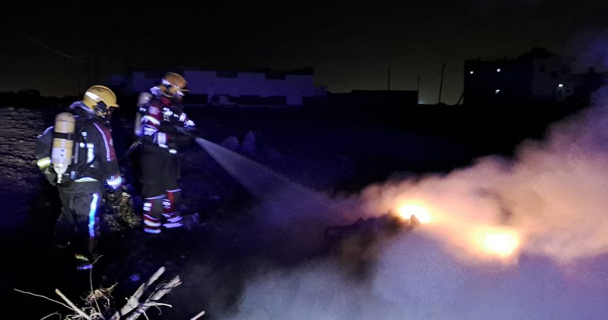 Imagen de la actuación de los bomberos