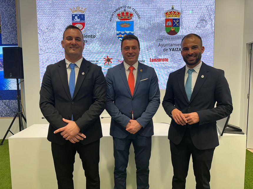 Ángel Lago, Óscar Noda y Daniel Medina, responsables del Ayuntamiento de Yaiza.