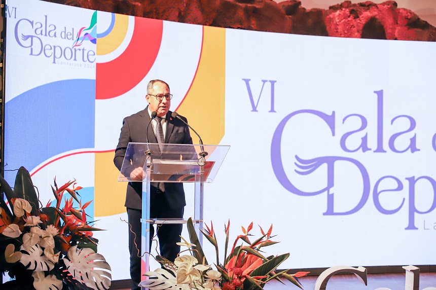 Juan Monzón durante la Gala del Deporte.