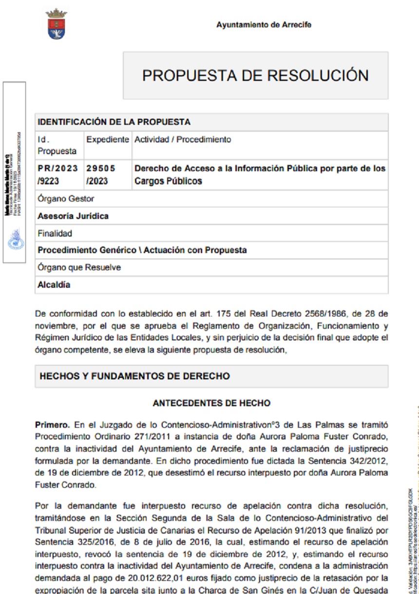 Ejemplo de una de los expedientes.