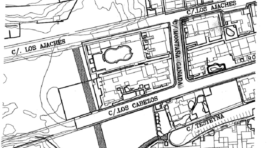 Plano de la calle que se quiere sustituir sombreada en el proyecto.