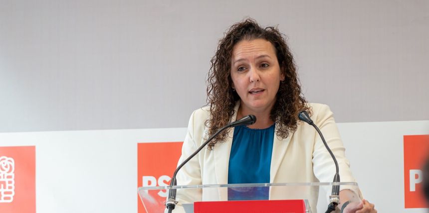 Begoña Hernández en la sede del PSOE de Lanzarote