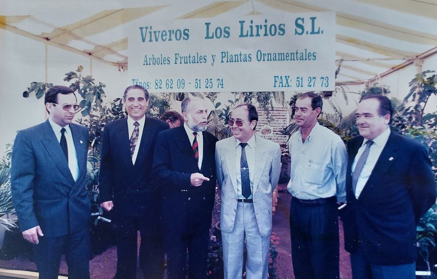 Imagen histórica de Félix con el ex alcalde Florencio Suárez, Nicolás de Paiz, Dimas Martín, Ildefonso Chacón y Antonio Castro Cordobez.