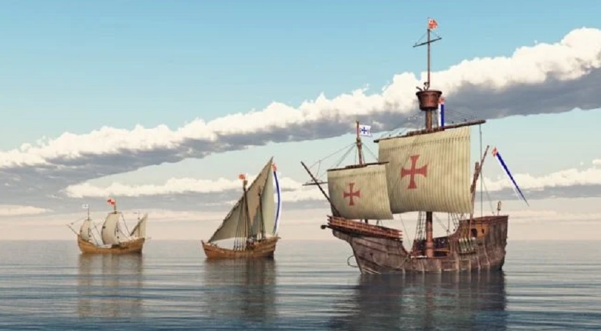 Imagen de las tres carabelas de Cristóbal Colón.