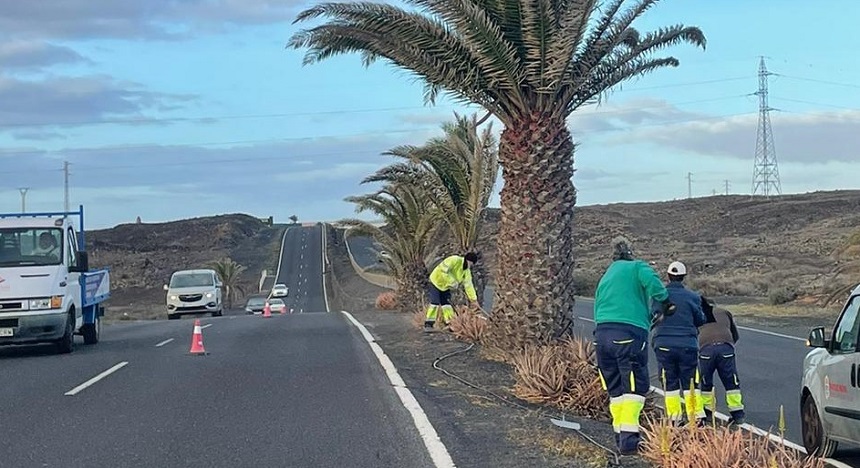 Imagen del equipo de GMR trabajando en la zona.