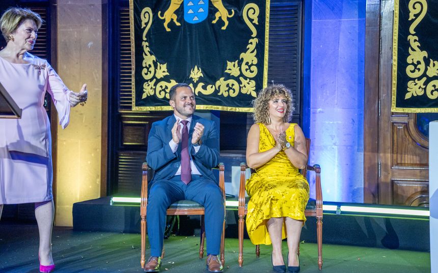El alcalde con la concejal de Turismo.